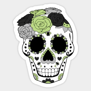 Agender Pride - Sugarskull Dia De los Muertos Sticker